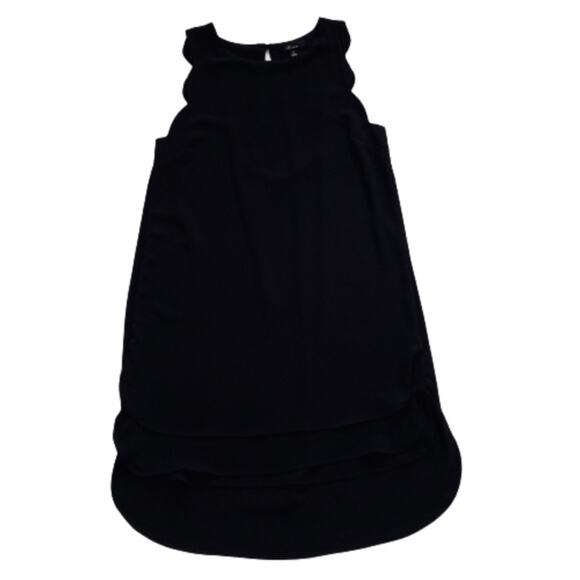 Monteau Dress LBD Black Sleeveless High Low Hem Open Draped Back Dress Small - Picture 12 of 12